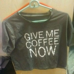 Scheins XL Give me coffee now midriff top